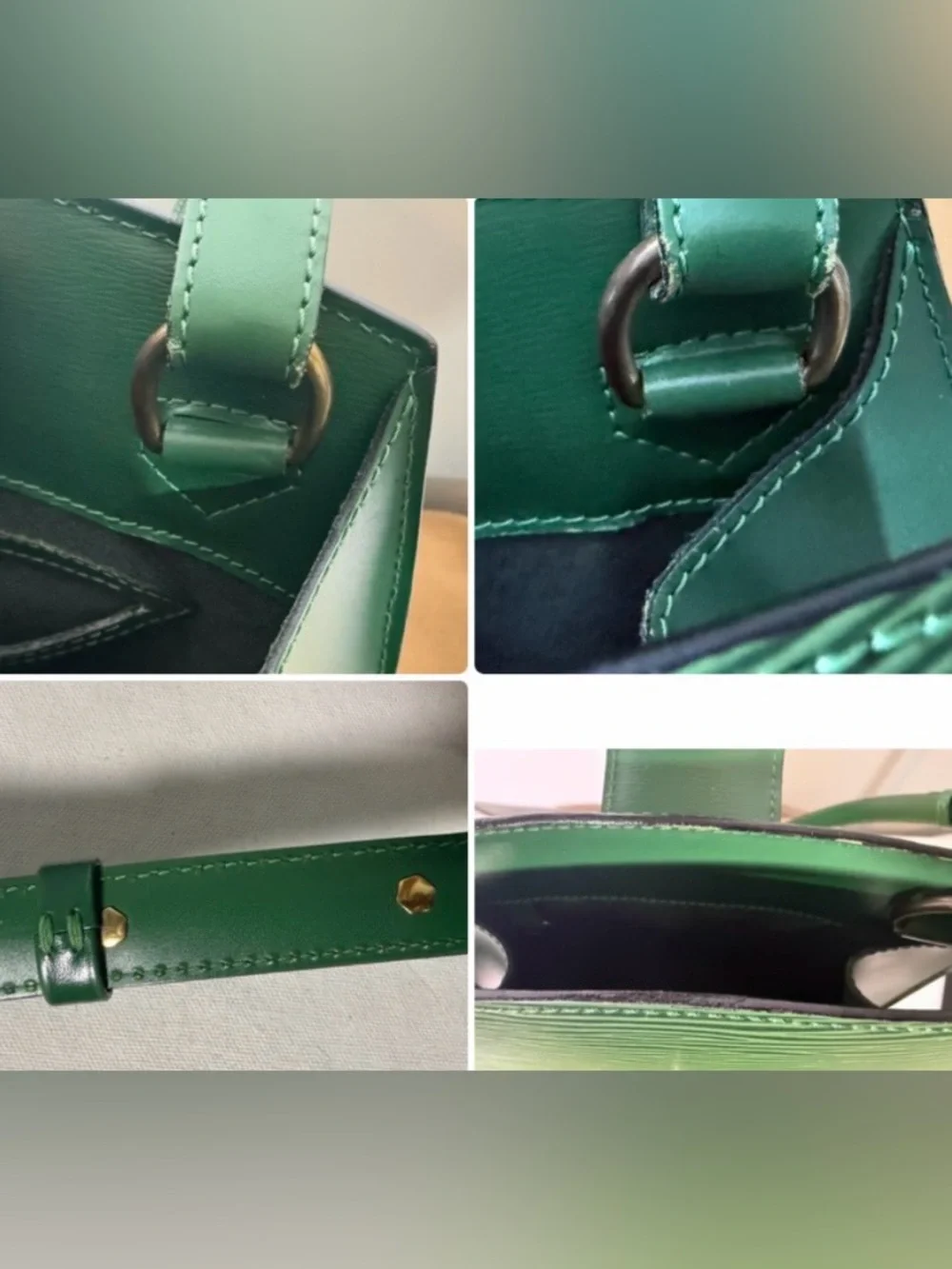 Louis Vuitton Cluny Green Epi Leather Shoulder Bag Vintage with Dust Bag